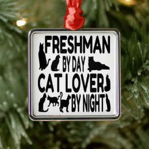 Freshman Cat Lover Julgransprydnad Metall