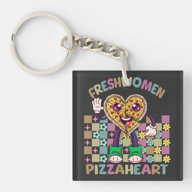 Freshwomen PizzaHeart - Retro College Girl Funny (Framsidan)