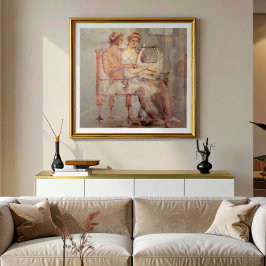 Fresk av en musiklektion, Pompeji Poster