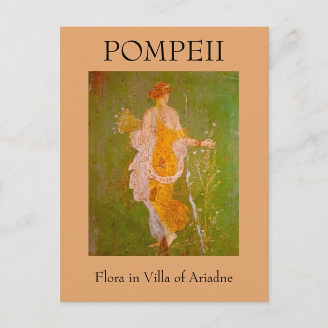 Fresk av Flora i Villa Ariadne, Pompeji	 Vykort (Framsida)