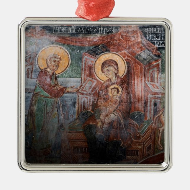 Fresker från 1300-talets serbiska kyrka, 2 julgransprydnad metall (Framsidan)