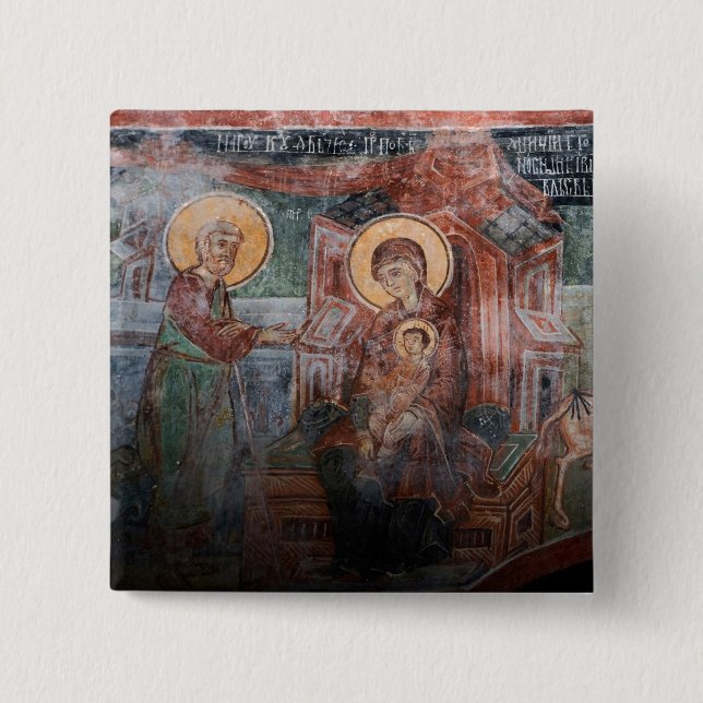 Fresker från 1300-talets serbiska kyrka, 2 knapp (Framsida)