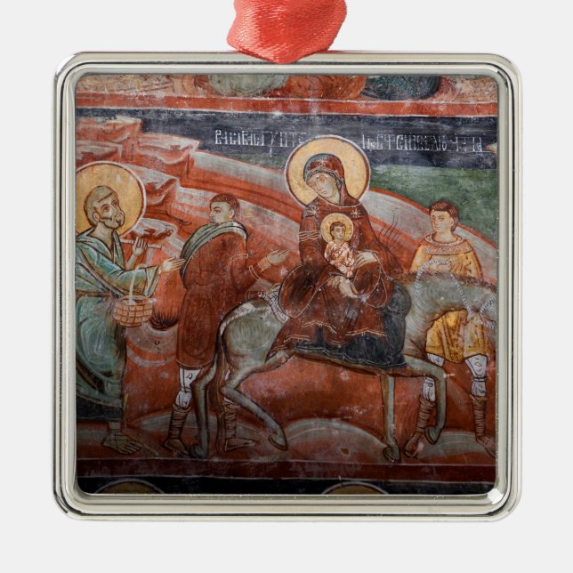 Fresker från 1300-talets serbiska kyrka, julgransprydnad metall (Framsidan)