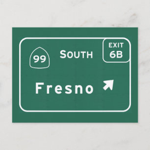 Fresno 99 södra Interstate Kalifornien huvudväg - Vykort