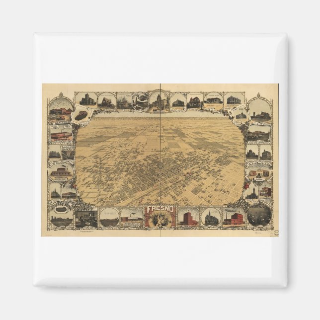 Fresno California 1901 Magnet (Framsidan)