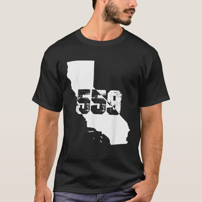 Fresno California 559 Area Code T Shirt (Framsida)