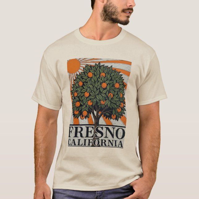 Fresno California Central Valley T Shirt (Framsida)