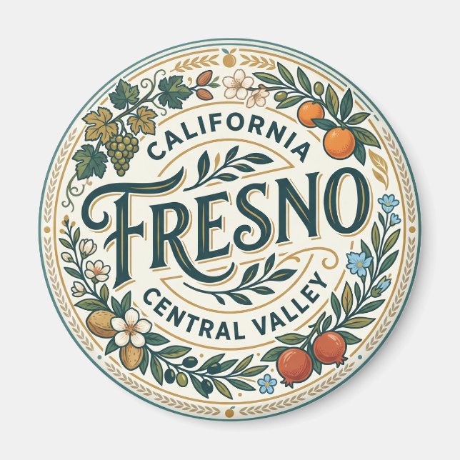 Fresno California Central Valley USA Magnet (Framsidan)