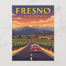 Fresno California Central Valley Vykort