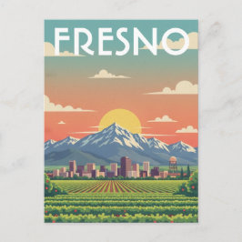 Fresno California Central Valley Vykort