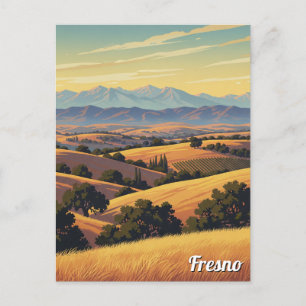 Fresno California Central Valley Vykort