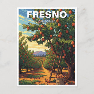 Fresno California Central Valley Vykort