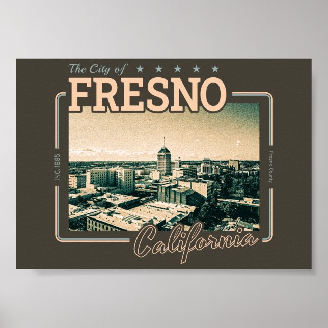 FRESNO CALIFORNIA - CITY OF FRESNO CA POSTER (Framsidan)