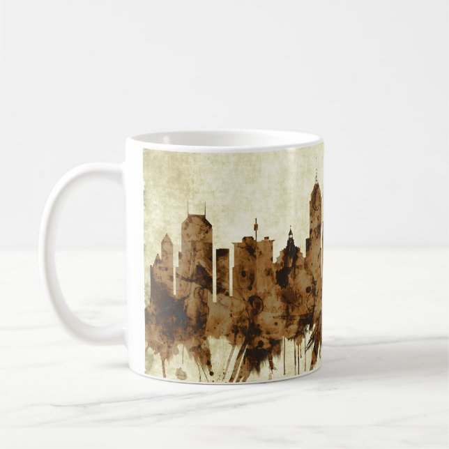 Fresno California Cityscape Kaffemugg (Vänster)