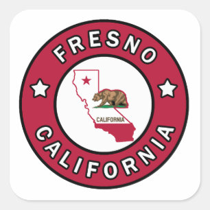Fresno California Fyrkantigt Klistermärke