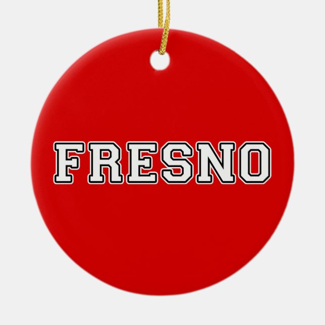 Fresno California Julgransprydnad Keramik (Framsidan)
