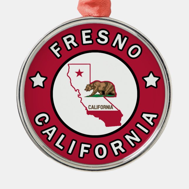 Fresno California Julgransprydnad Metall (Framsidan)