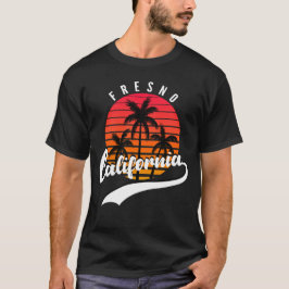 Fresno, California Retro Sunset Manar-Shirt T Shirt
