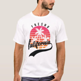 Fresno, California Retro Sunset Manar-Shirt T Shirt