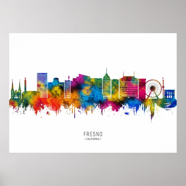 Fresno California Siluett Poster (Framsidan)