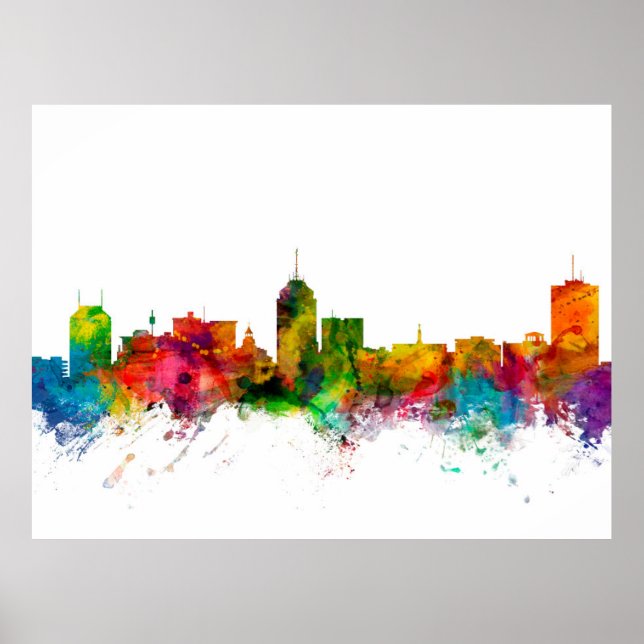 Fresno California Skyline Poster (Framsidan)