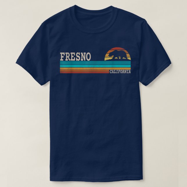 Fresno California State Bear Retro Sunset T Shirt (Design framsida)