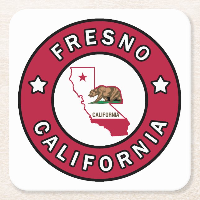 Fresno California Underlägg Papper Kvadrat (Framsidan)