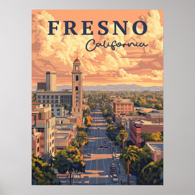 Fresno California Urban liggande Poster (Framsidan)