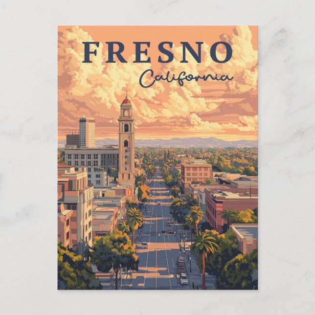 Fresno California Urban liggande Vykort (Framsida)