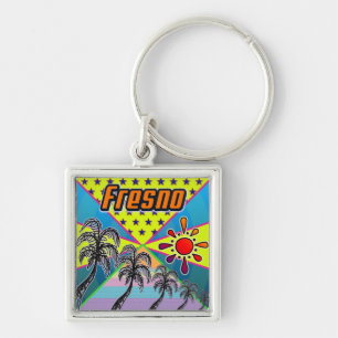 Fresno Freedom Keychain Fyrkantig Silverfärgad Nyckelring