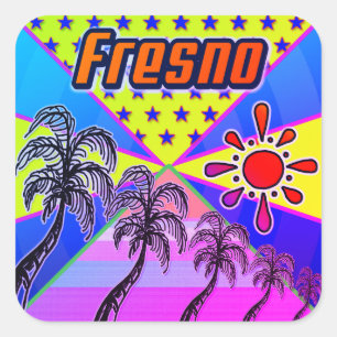 Fresno Freedom Sticker Fyrkantigt Klistermärke