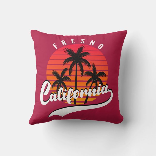 Fresno Retro Sunset Dekorativ kudde (Baksida)
