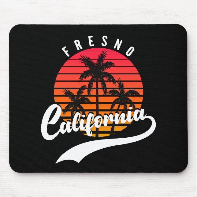 Fresno Retro Sunset Mouse Pad Musmatta (Framsidan)