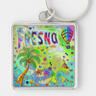 Fresno Timless Melody Keychain Fyrkantig Silverfärgad Nyckelring