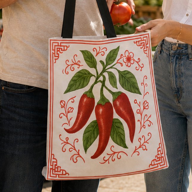 "FRESNO TOTE" - CHINOISERIE HANDVÄSKA TYGKASSE (Skapare uppladdad)