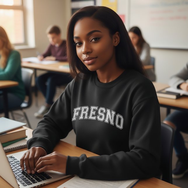 FRESNO Universitetstilvant Tröja Amerika College Lång Ärmad Tröja (Skapare uppladdad)
