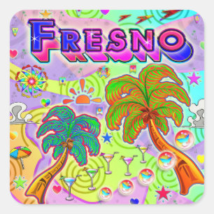 Fresno Vacation Target Sticker Fyrkantigt Klistermärke