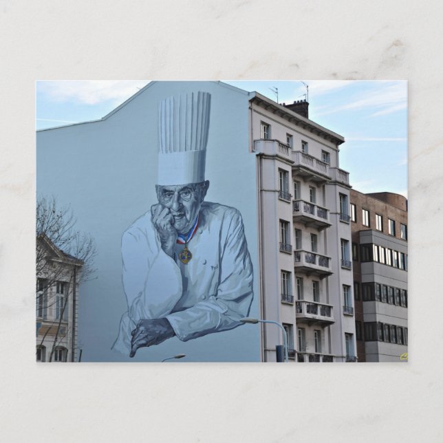 Fresque Paul Bocuse - Mur peint - Lyon Vykort (Framsida)
