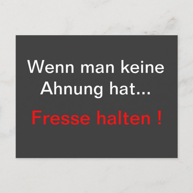 Fresse-halten Vykort (Framsida)