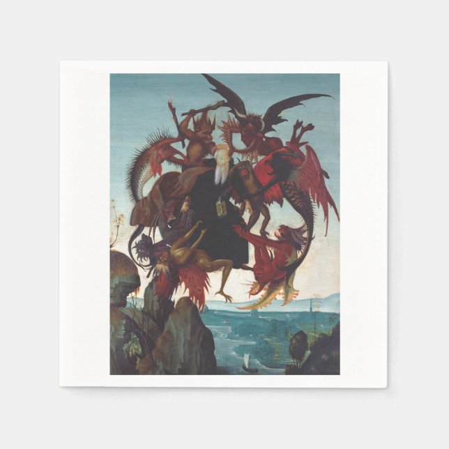 Frestationen av Saint Anthony av Michelangelo Pappersservett (Framsidan)