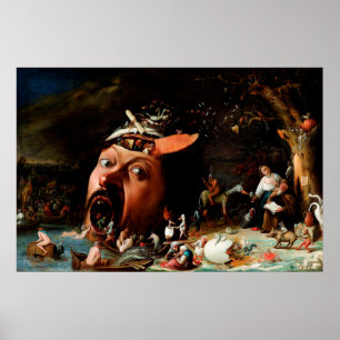 Frestationen av St Anthony av Joos van Craesbeec Poster