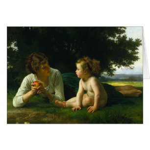 Frestelse av Bouguereau 1880 Hälsningskort