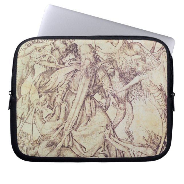 Frestelsen av St Anthony (gravyr) Laptop Sleeve (Framsidan)