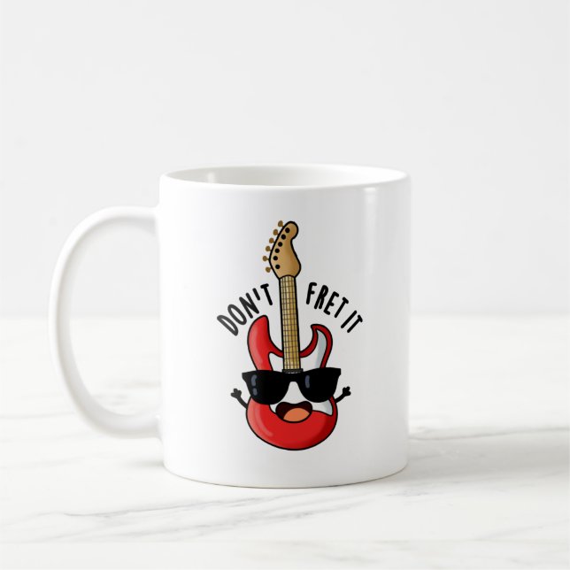 Fret inte det roligt Guitar Pun Kaffemugg (Vänster)