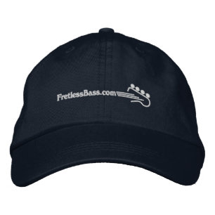 FretlessBass.com Logotyp Embroieded Baseball Cap Broderad Keps
