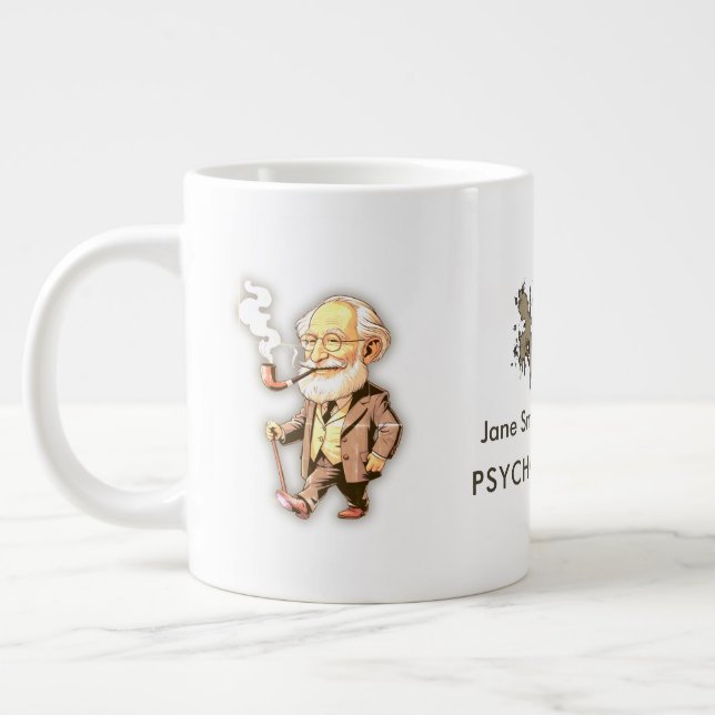 Freud Caricature for Psychologists & Mental Health Jumbo Mugg (Vänster)