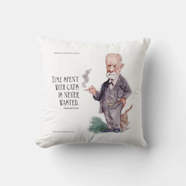 Freud & Citat Om Katter Kudde (Framsida)