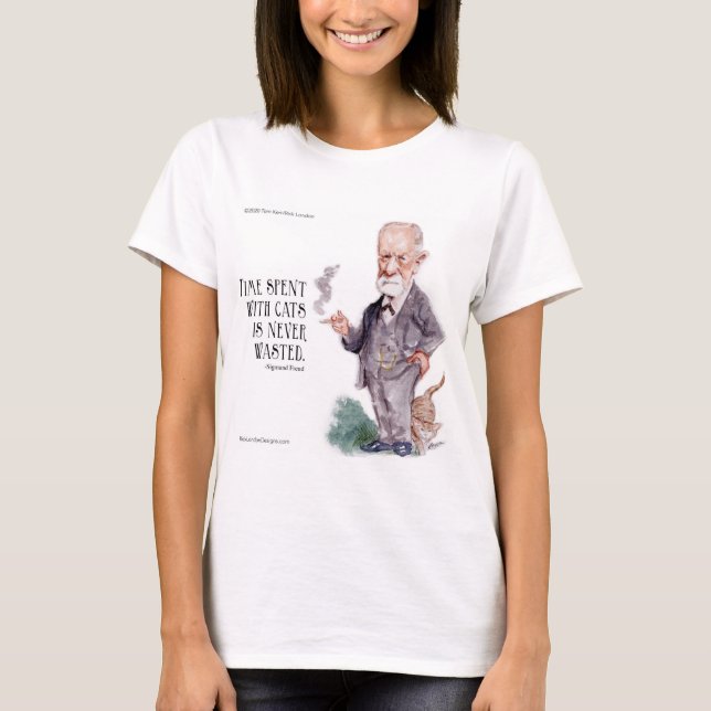 Freud & Citat Om Katter Kvinnor T Shirt (Framsida)