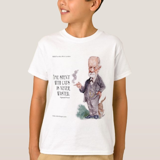 Freud & Citat Om Katter Pojkar T Shirt (Framsida)