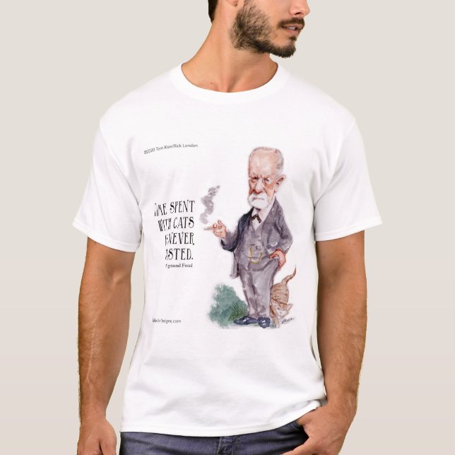 Freud & Citat Om Katter T Shirt (Framsida)